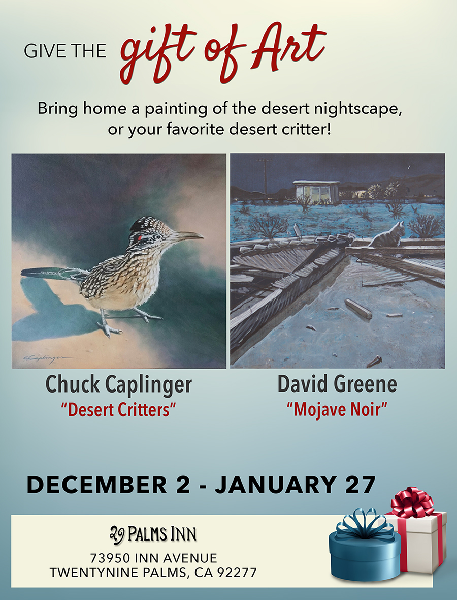 Chuck Caplinger and David C Greene Art Exhibition, 29 Palms Inn Restaurant