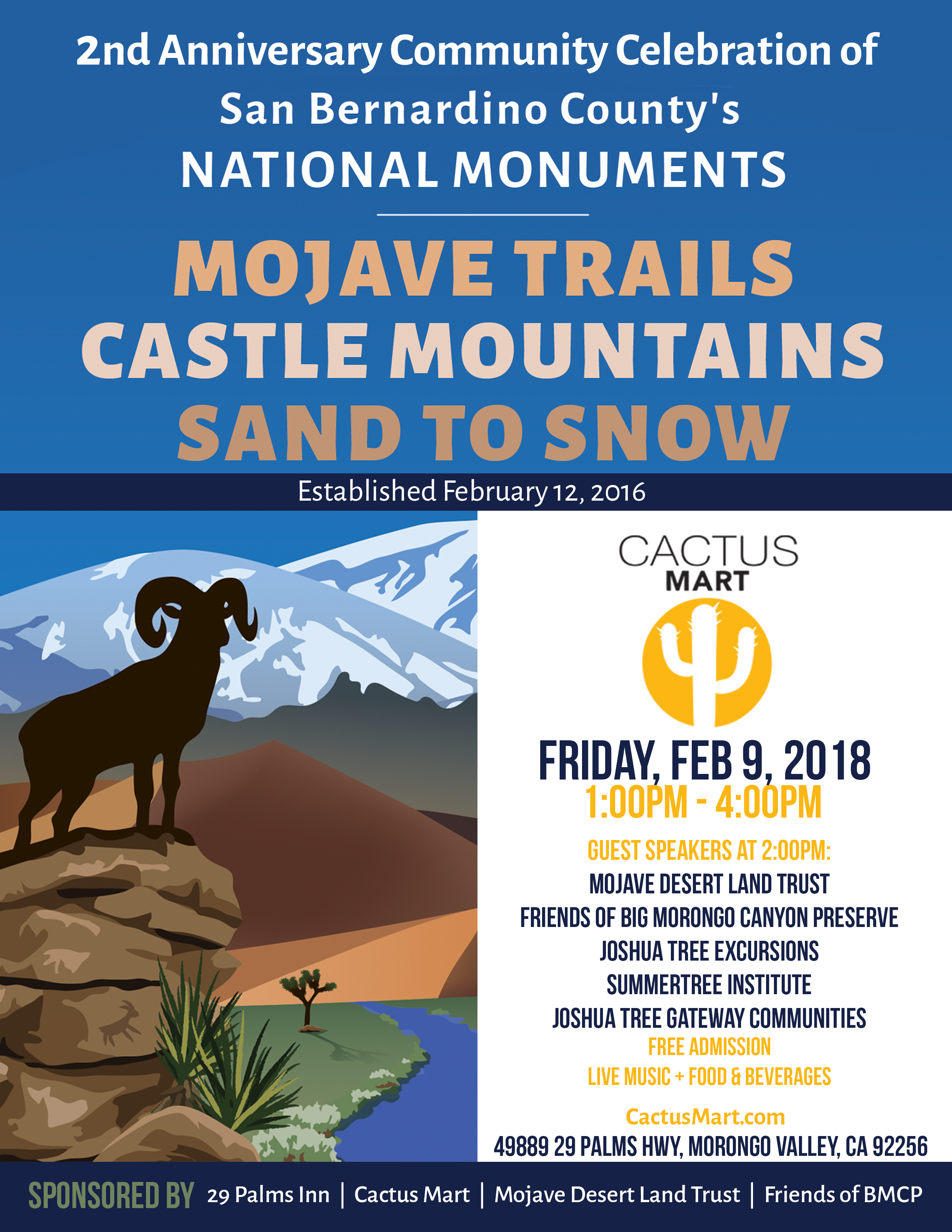 CA Desert National Monuments 2nd Anniversary Event